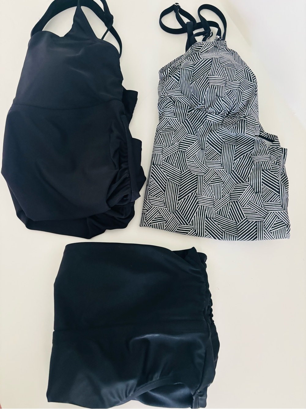 Maternity Tankini Swimwear - 2 Tops and 1 Bottom Set - Large/Medium